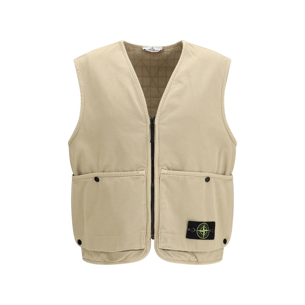 Stone Island Beige Cotton Sweatshirt